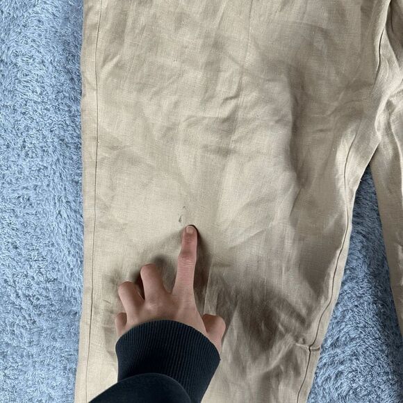 Merona Womens Lagenlook Boho Linen Trousers 16W Tan Earthy Neutral Natural - Picture 3 of 15